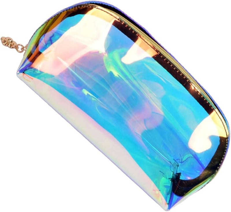 Large Capacity Iridescent Travel Toiletry Pouch Cosmetic Kit Coin Purse Portable Storage Bag - Image 1